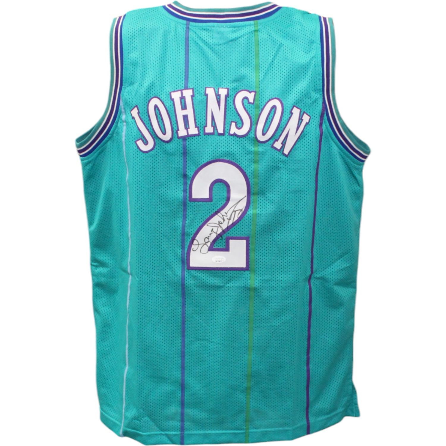 Larry Johnson Autographed/Signed Pro Style Green Jersey JSA