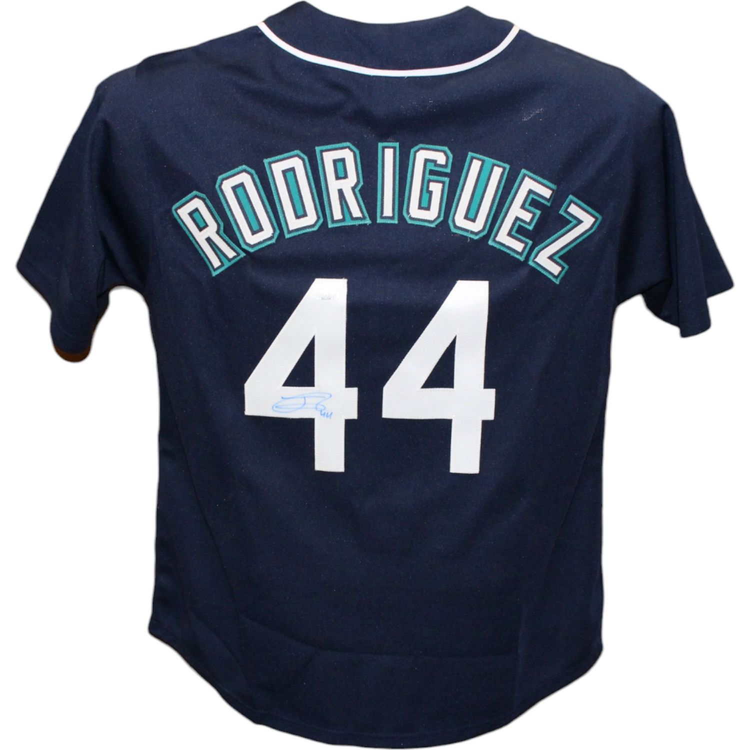 Julio Rodriguez Autographed/Signed Pro Style Navy Jersey JSA