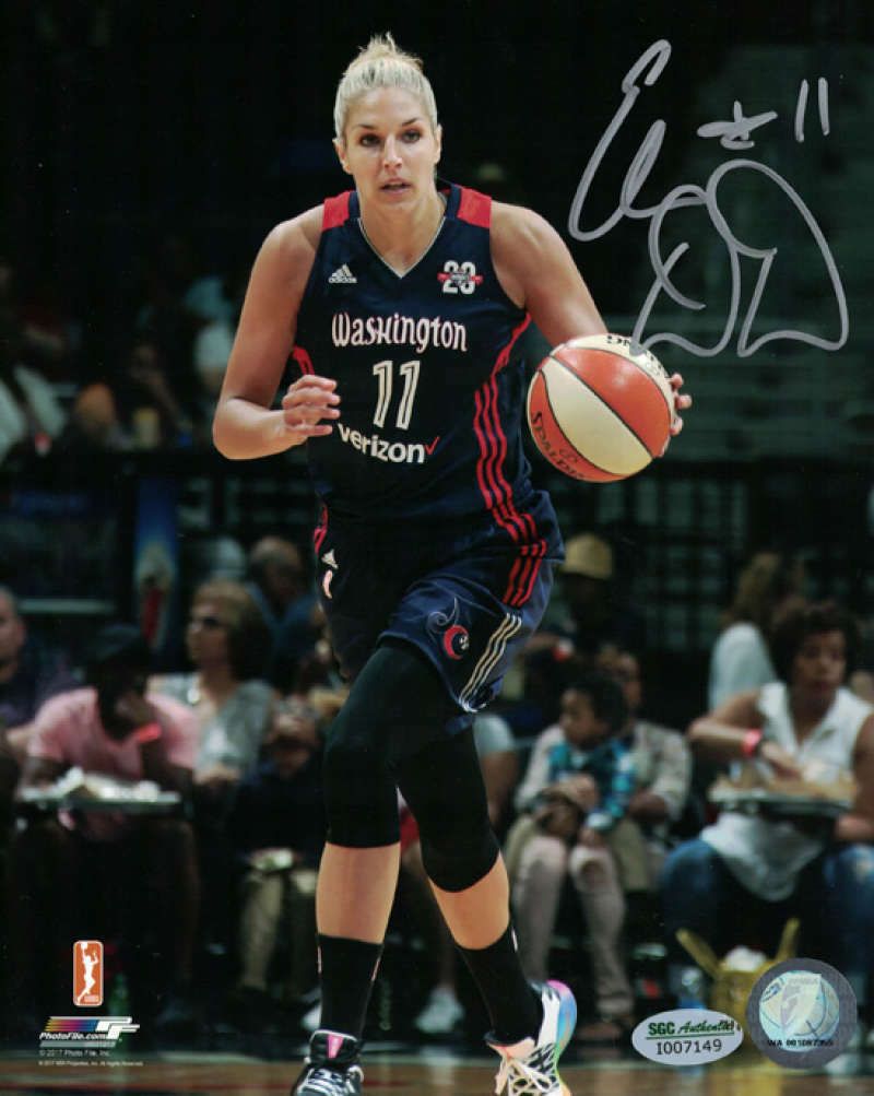 Elena Delle Donne Autographed Washington Mystics 8x10 Photo Blue SGC