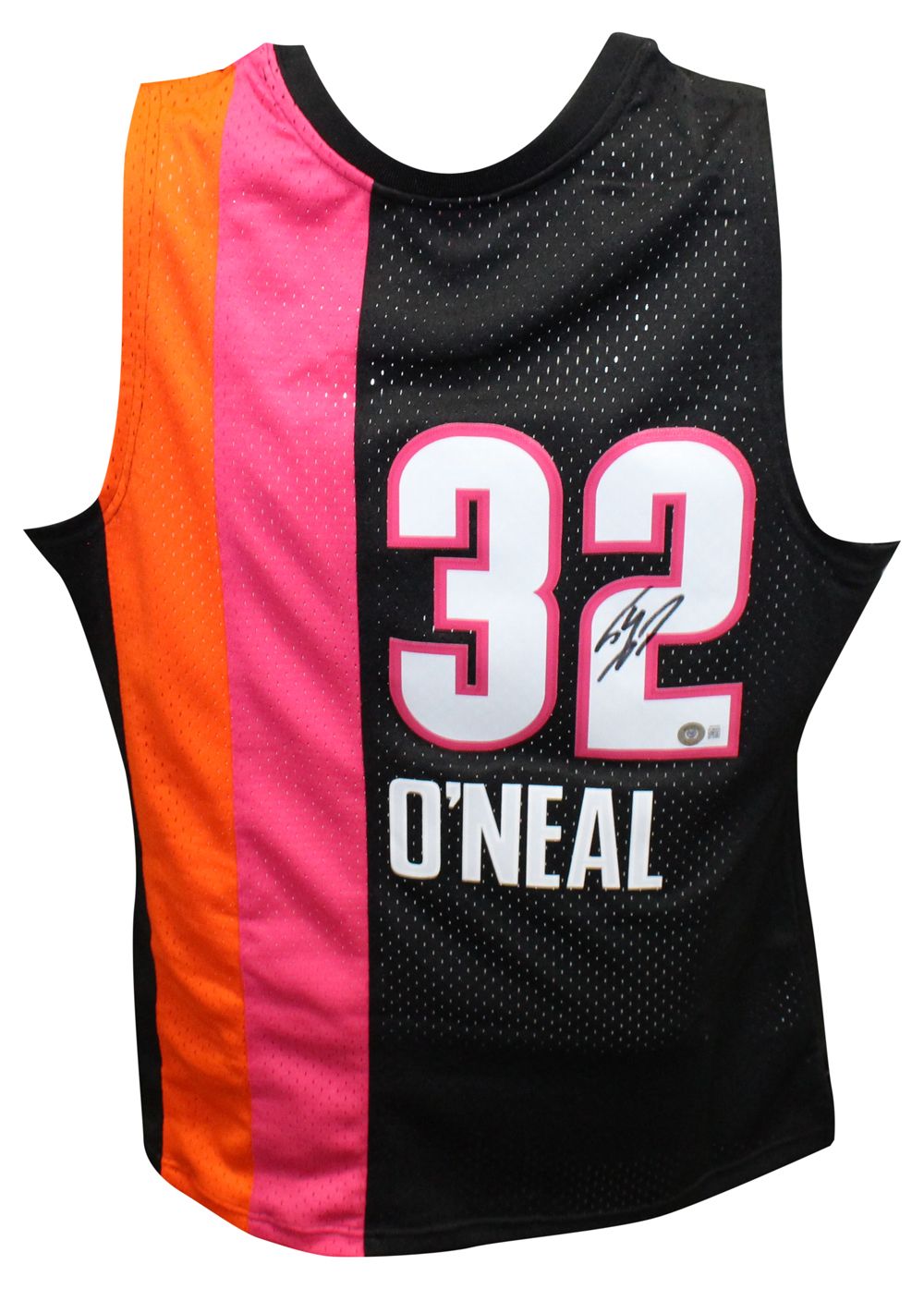 Shaq O&#39;neal Signed Miami Heat M&amp;N Swingman Jersey Beckett