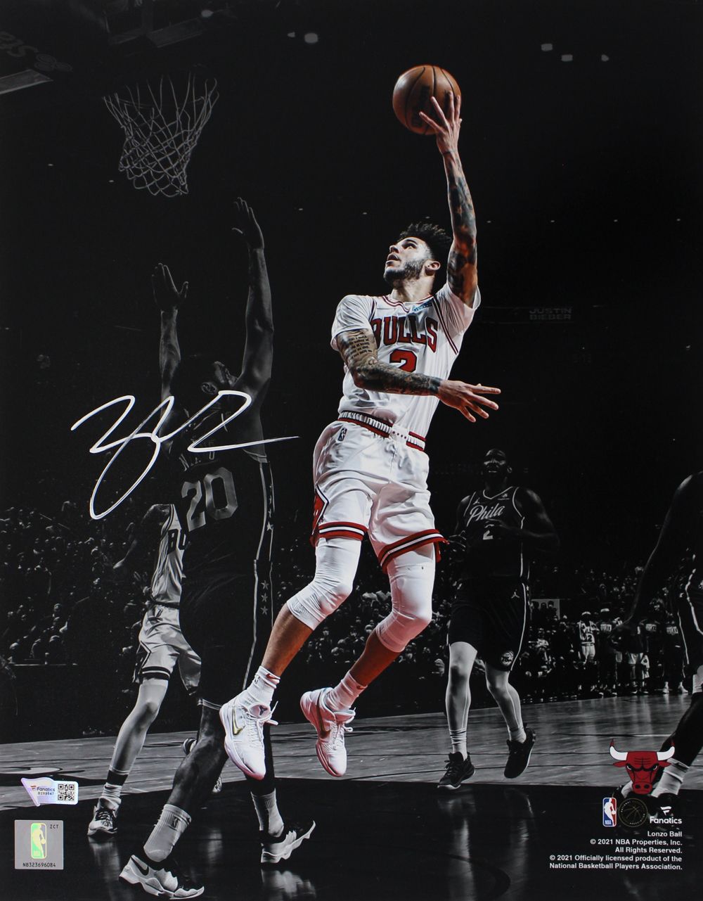 Lonzo Ball Autographed/Signed Chicago Bulls Spotlight 11x14 Photograph