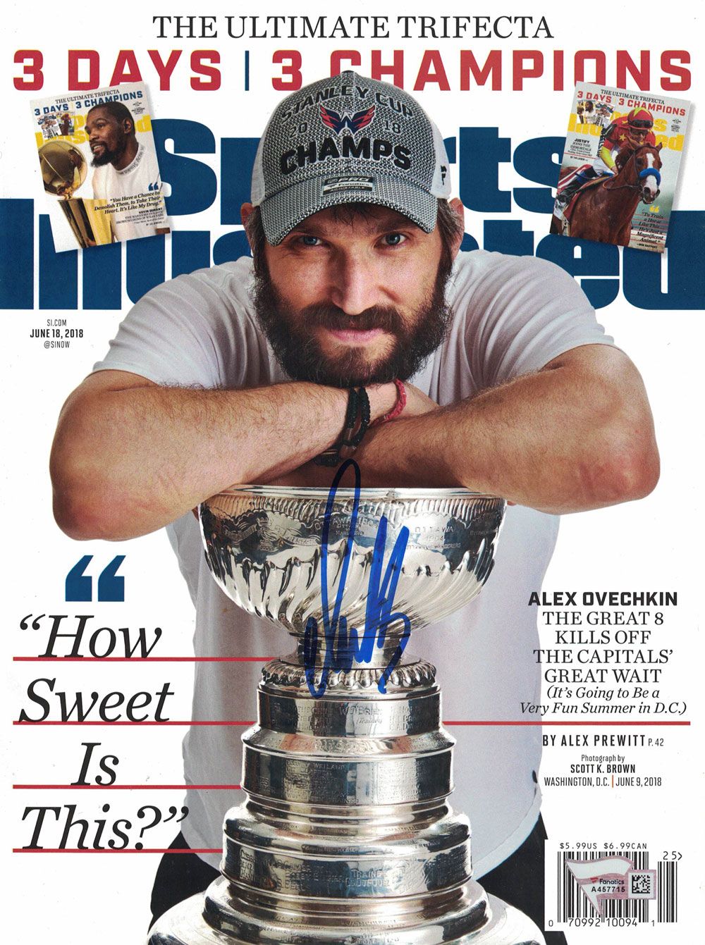 Alex Ovechkin Signed Washington Capitals Sports Illustrated Magazine FAN