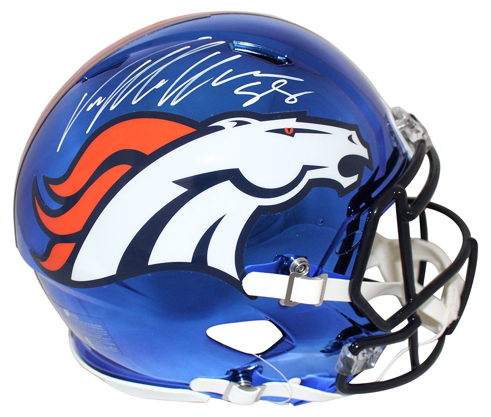 Von Miller Autographed/Signed Denver Broncos Authentic Chrome Helmet JSA
