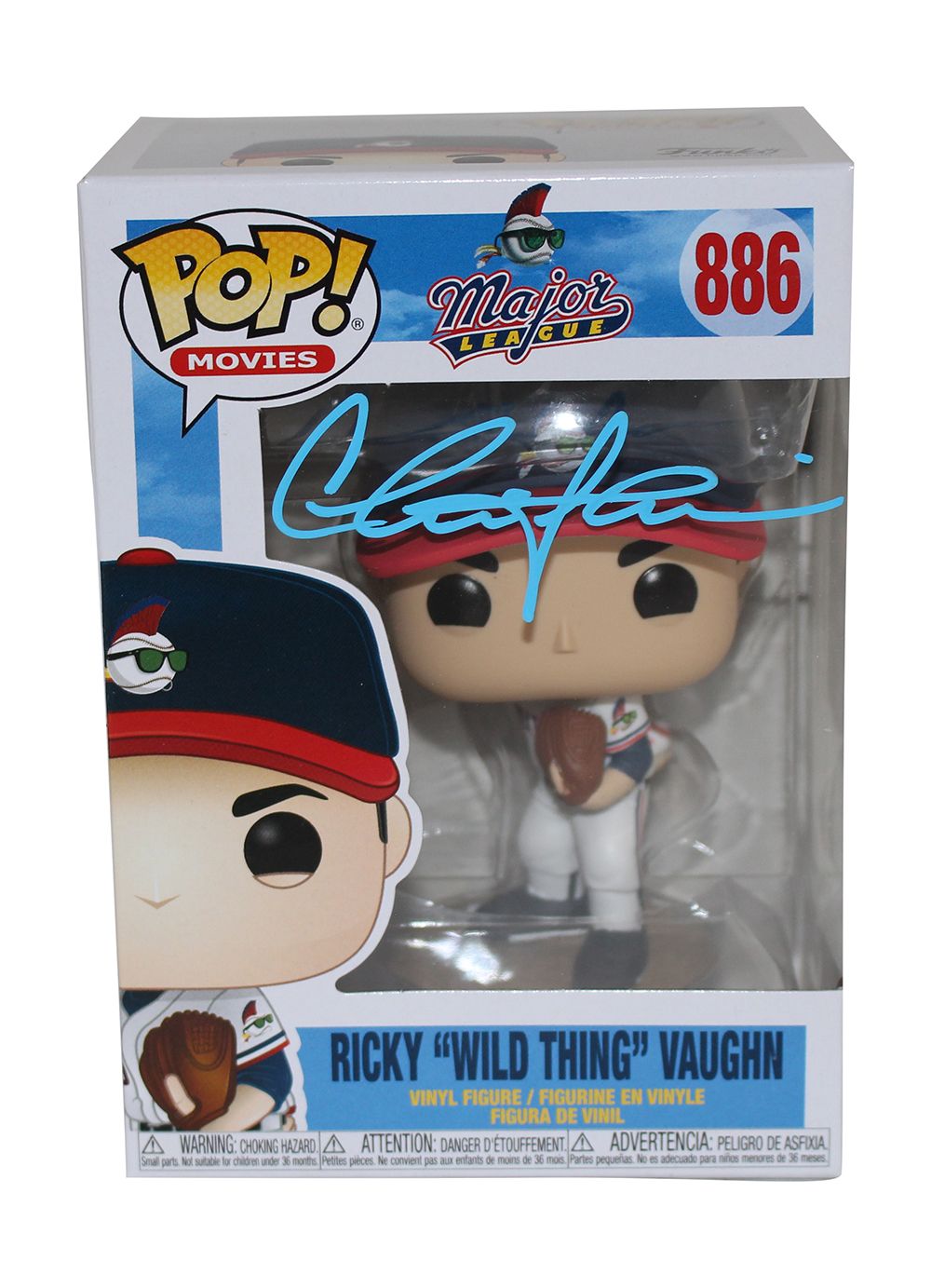 Charlie Sheen Autographed Major League Ricky Vaughn Funko Pop #886 JSA