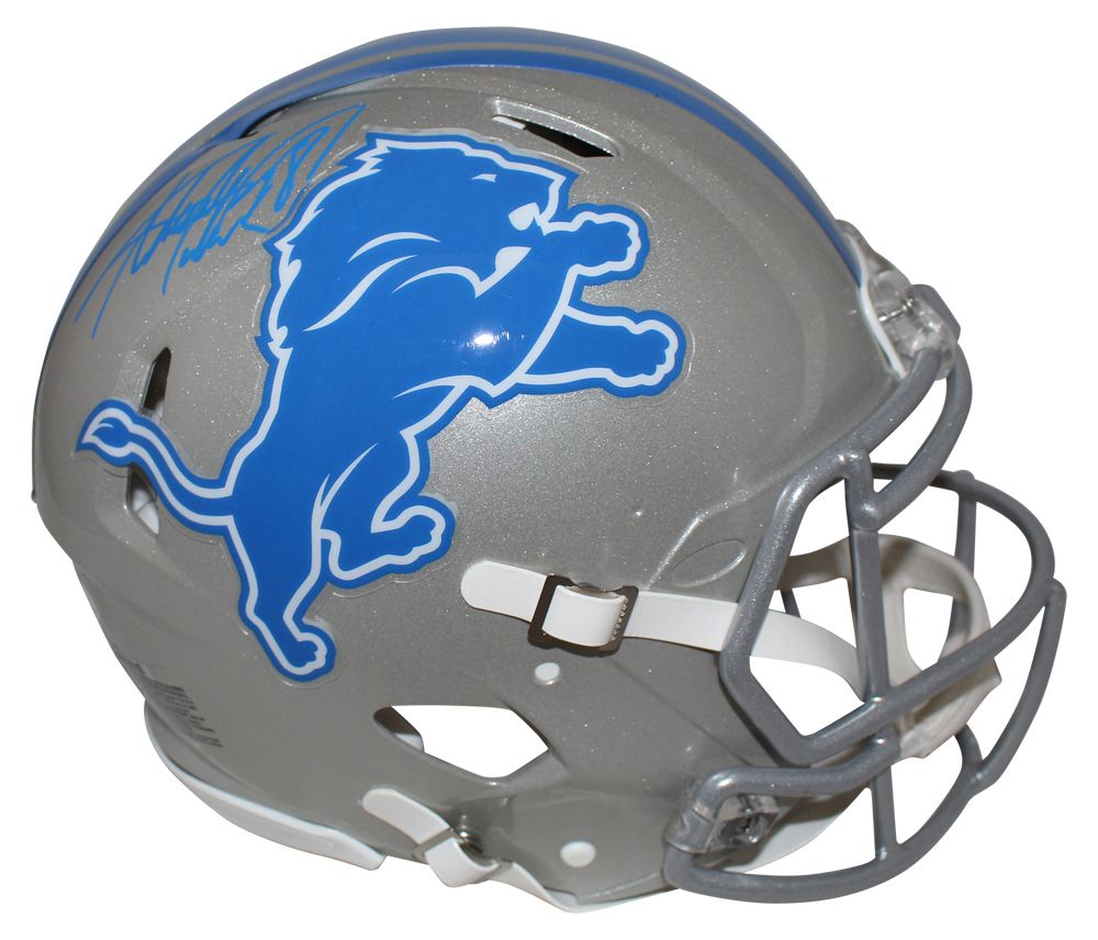 Adrian Peterson Autographed Detroit Lions Authentic Speed Helmet BAS