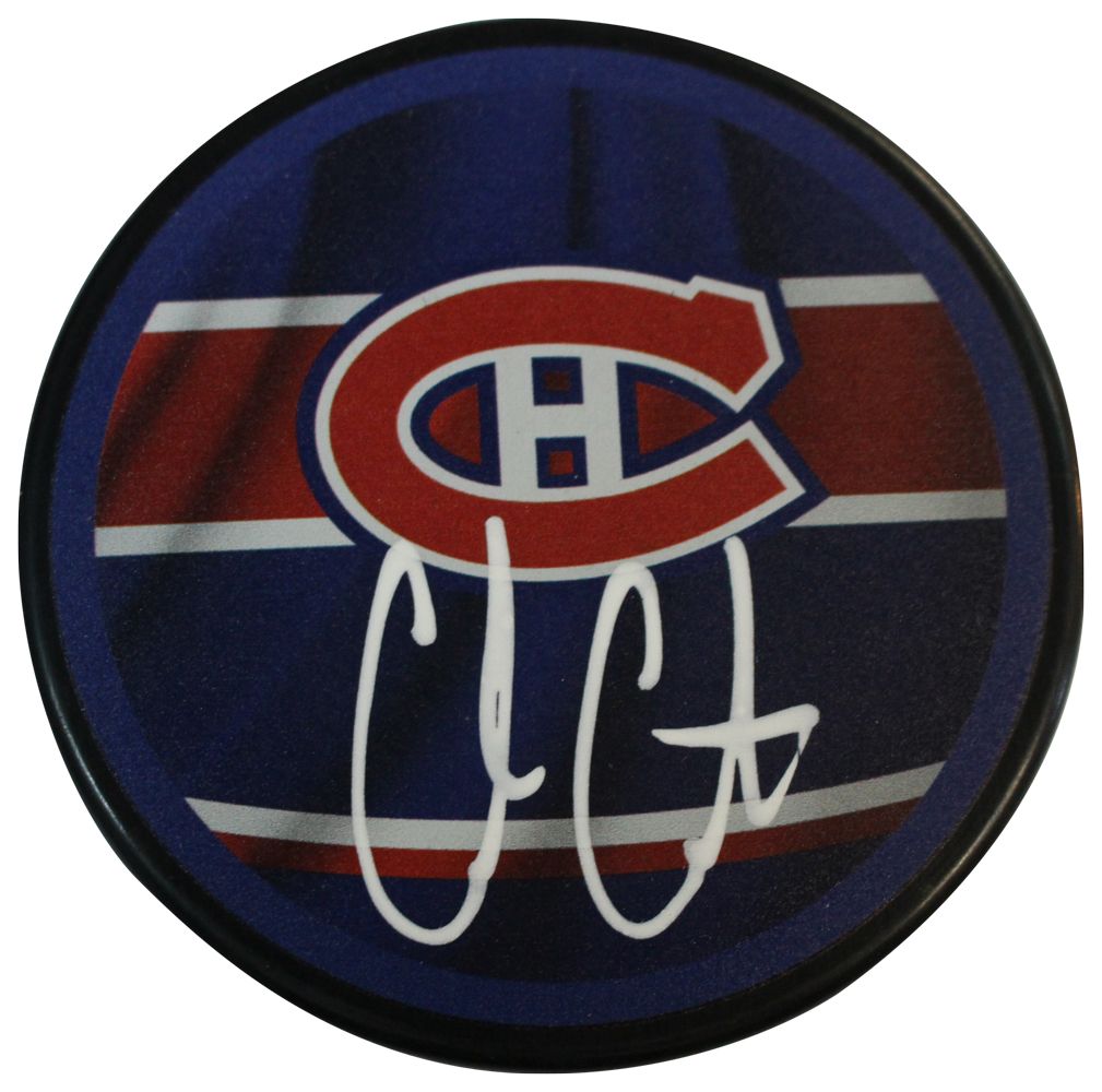 Cole Caufield Signed Montreal Canadiens Reverse Retro Hockey Puck Fanatics