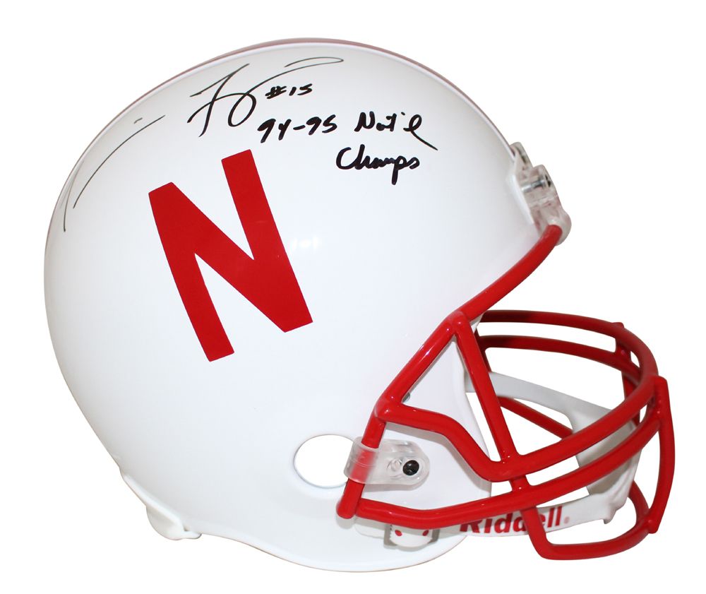 Tommie Frazier Signed Nebraska Cornhuskers Replica Helmet Champs BAS