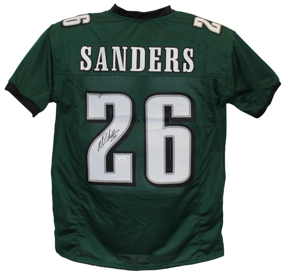 Miles Sanders Autographed/Signed Pro Style Green XL Jersey JSA