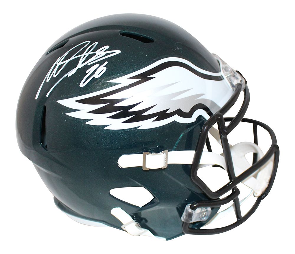 Miles Sanders Autographed Philadelphia Eagles F/S Speed Helmet JSA