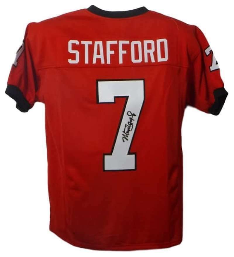 Matt Stafford Autographed Georgia Bulldogs Custom Size XL Red Jersey