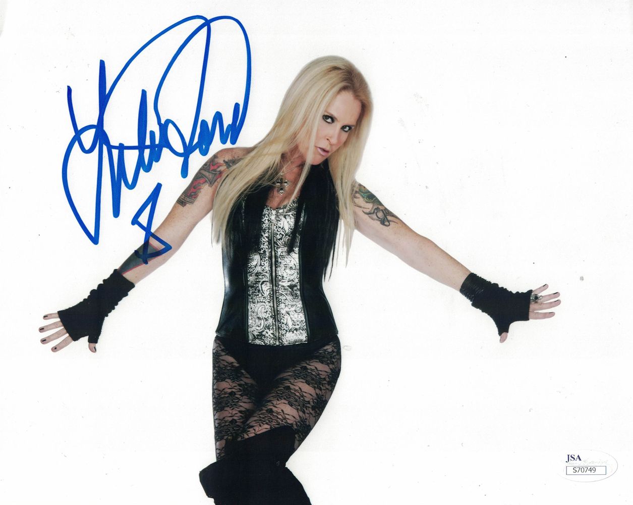 Lita Ford Autographed/Signed The Runaways 8x10 Photo JSA