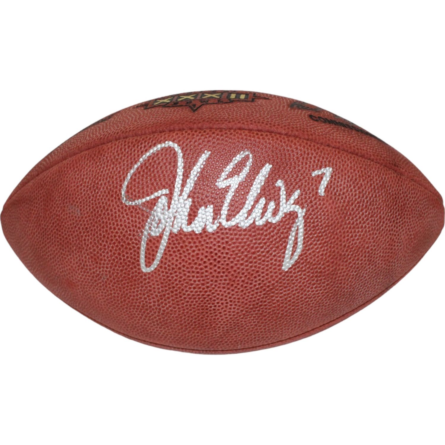 John Elway Autographed Super Bowl XXXII Official Football Beckett 44304