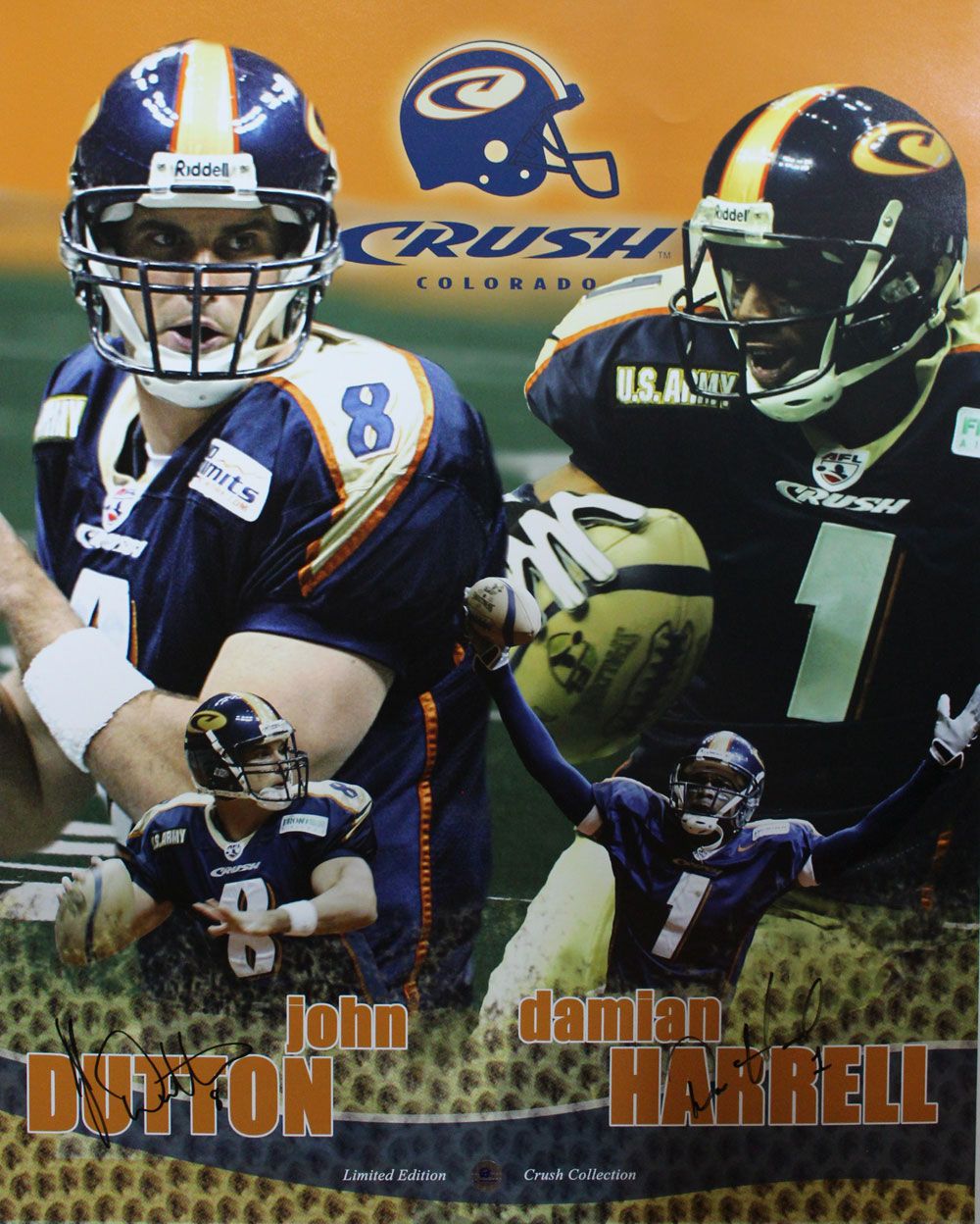 John Dutton &amp; Damian Harrell Autographed/Signed Colorado Crush 16x20 Photo