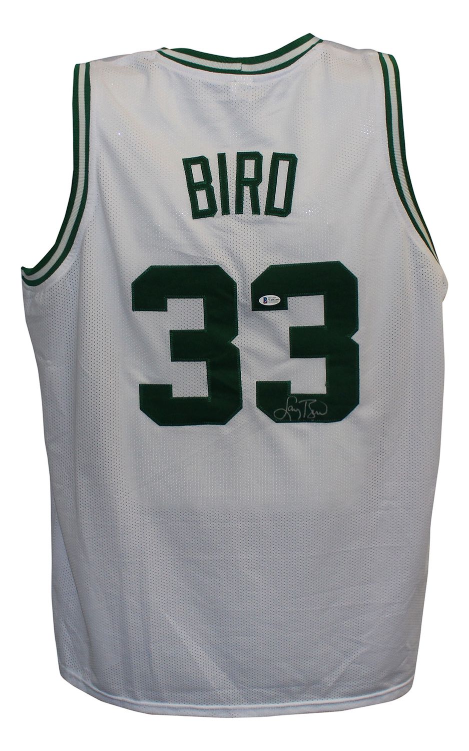 Larry Bird Autographed/Signed Boston Pro Style White XL Jersey BAS