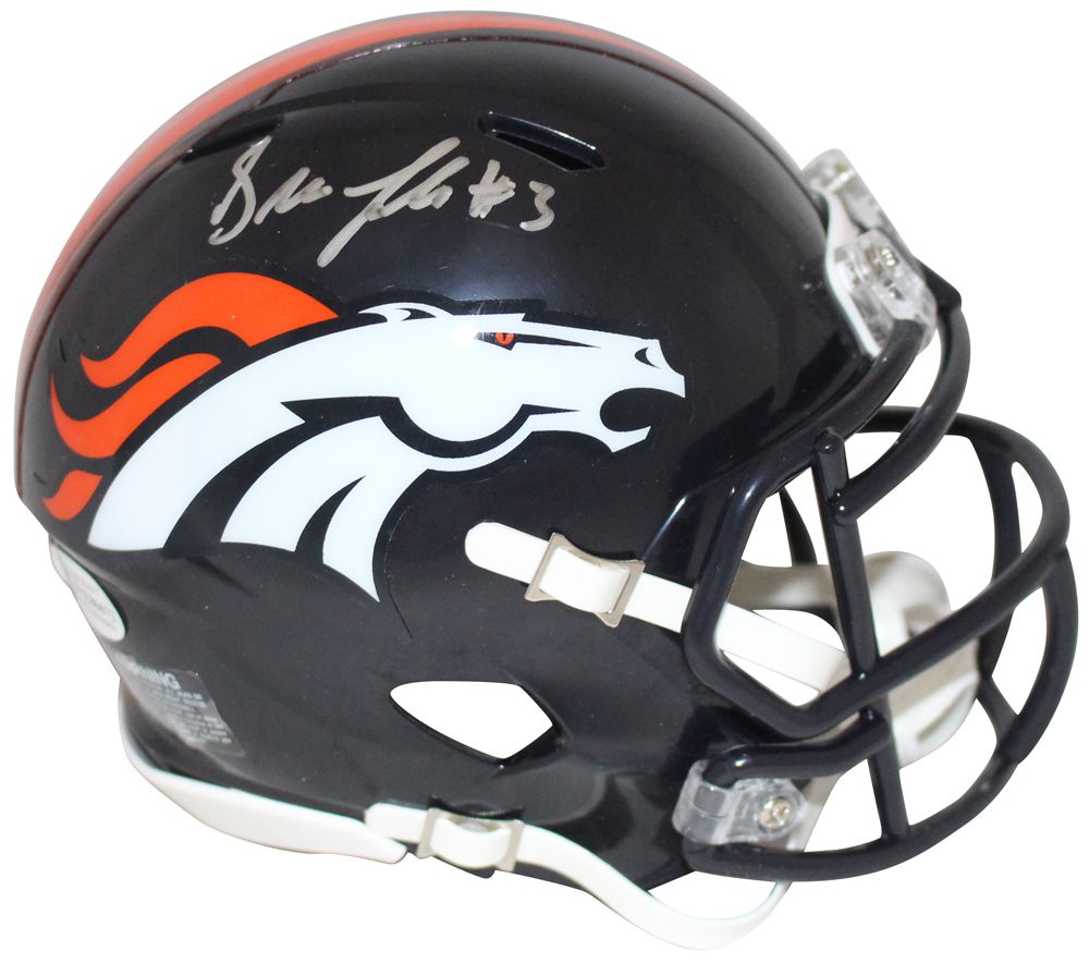 Drew Lock Autographed/Signed Denver Broncos Speed Mini Helmet BAS