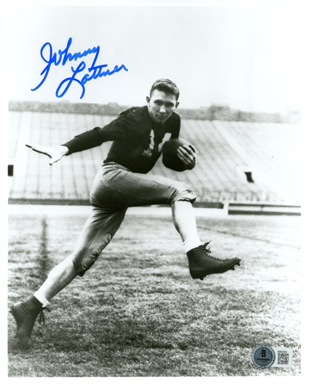 Johnny Lattner Signed Notre Dame Fighting Irish 8x10 Photo Beckett 45165