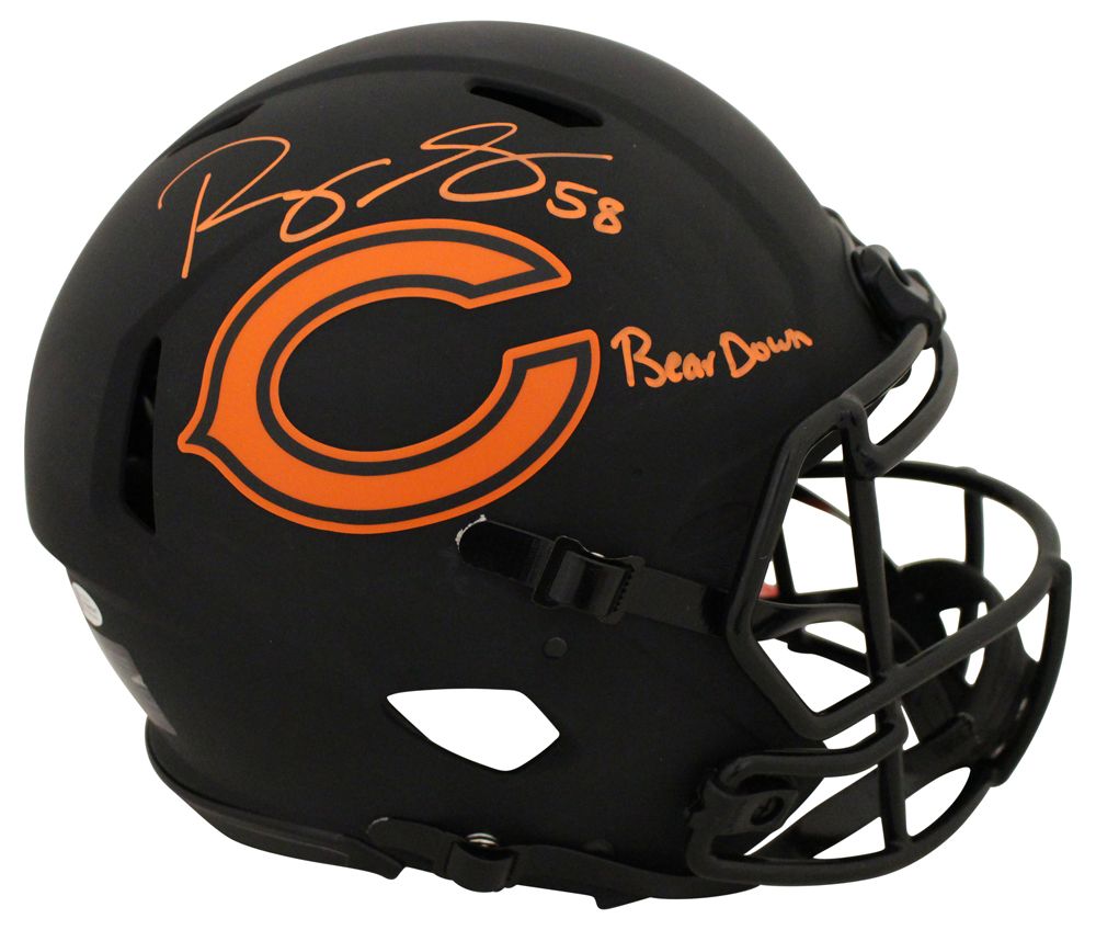 Roquan Smith Signed Chicago Bears Authentic Eclipse Helmet Bear Down BAS