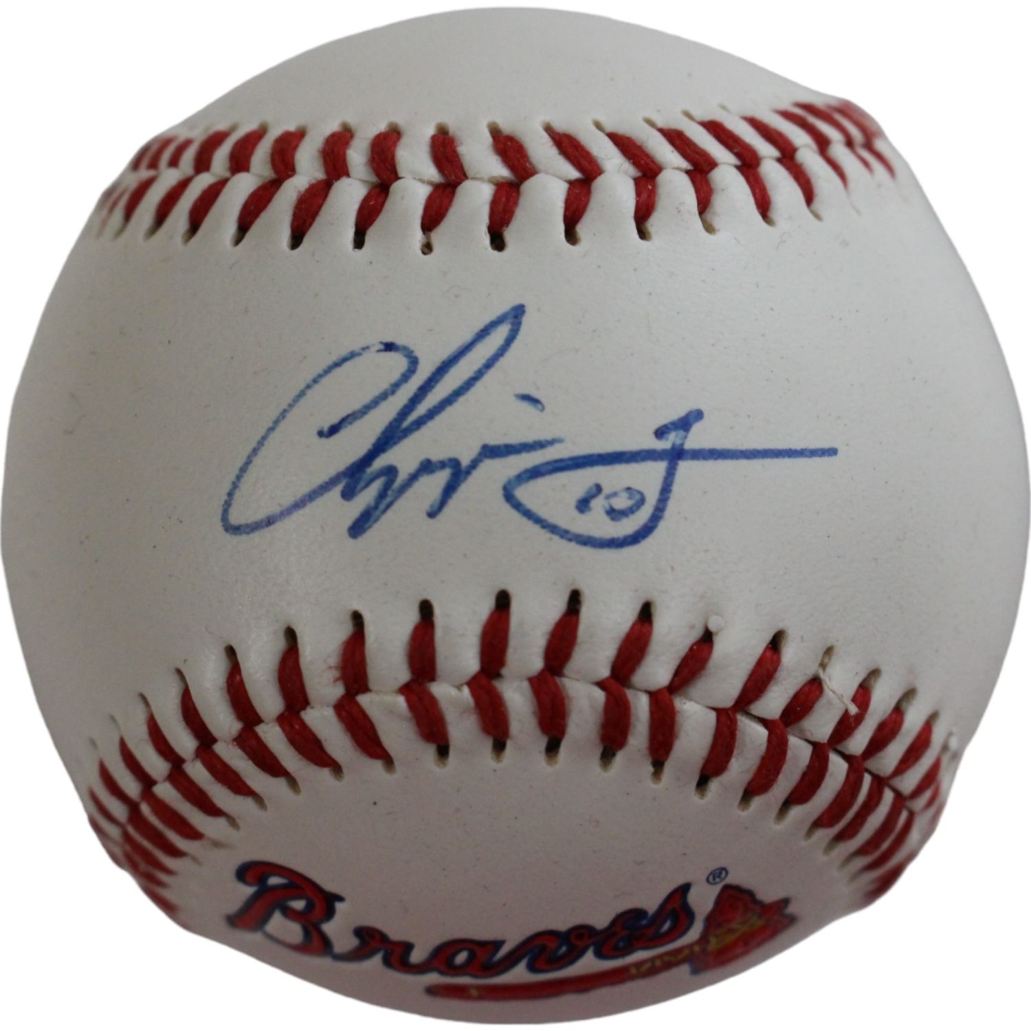 Chipper Jones Autographed Atlanta Braves Logo Baseball Beckett 44356