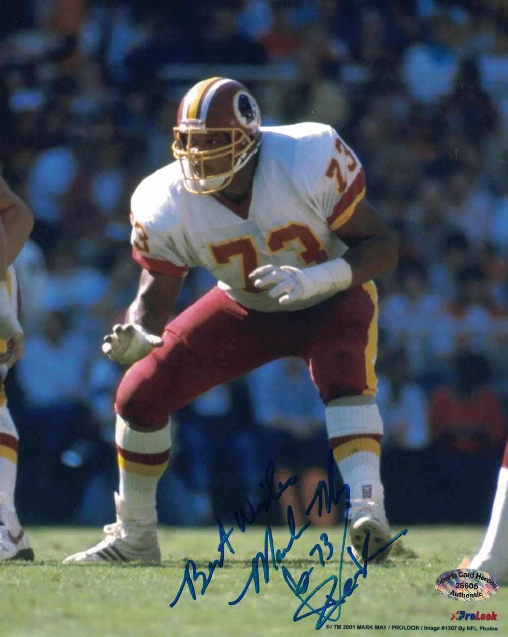 Mark May Autographed/Signed Washington Redskins 8x10 Photo Best Wishes