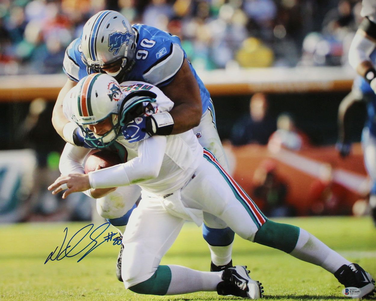 Ndamukong Suh Autographed/Signed Detroit Lions 16x20 Photo BAS