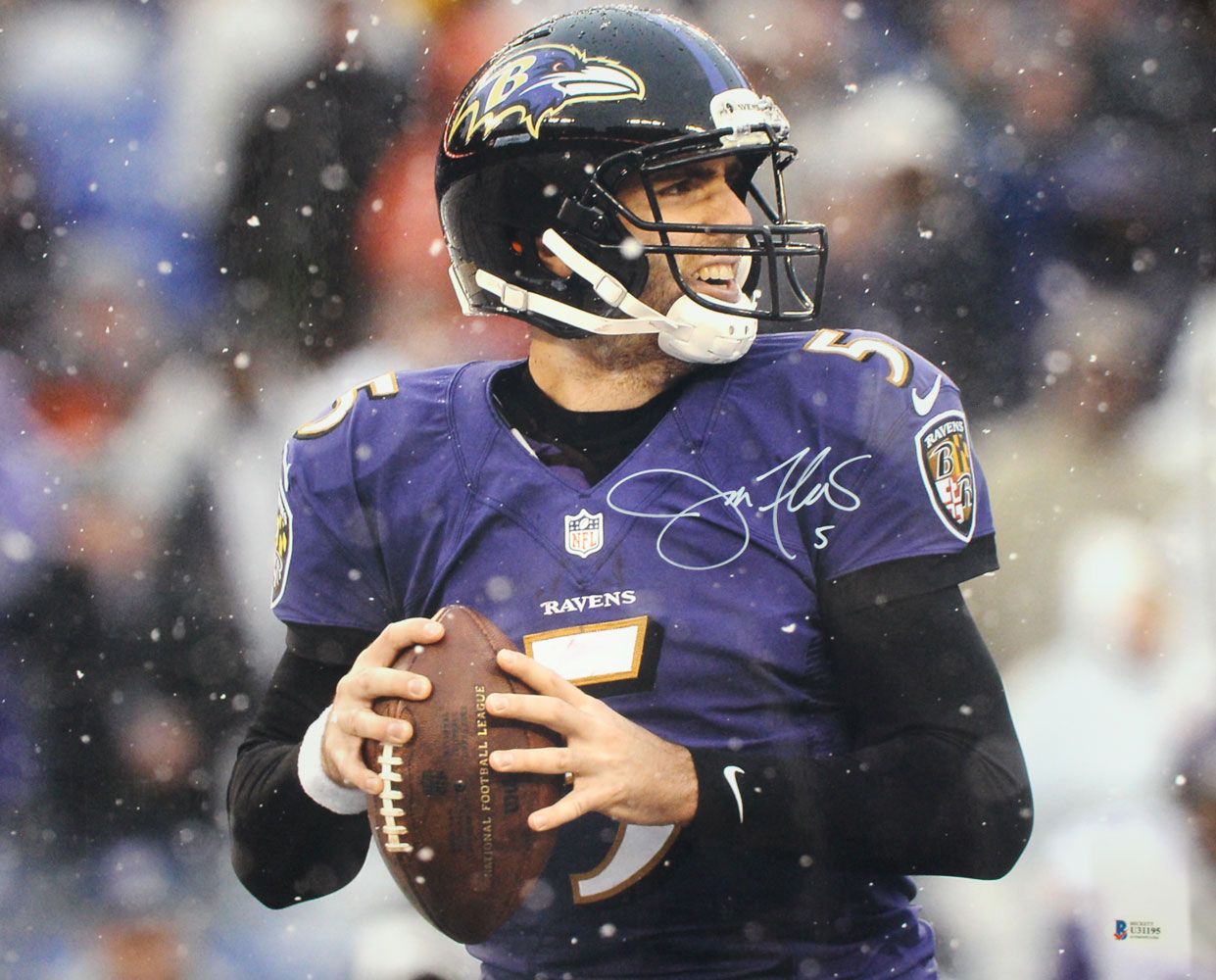 Joe Flacco Autographed/Signed Baltimore Ravens 16x20 Photo BAS