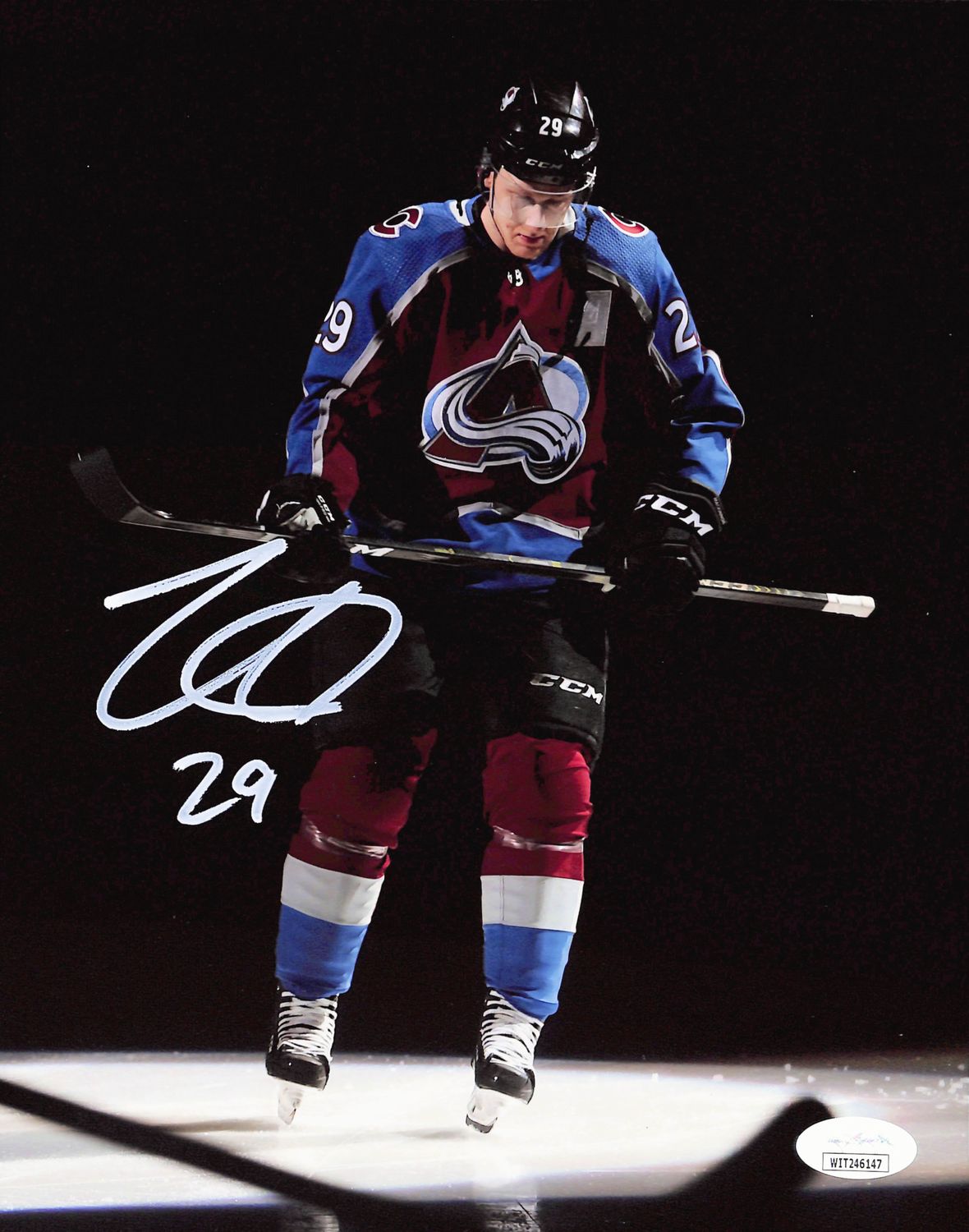 Nate MacKinnon Autographed/Signed Colorado Avalanche 8x10 Photo JSA