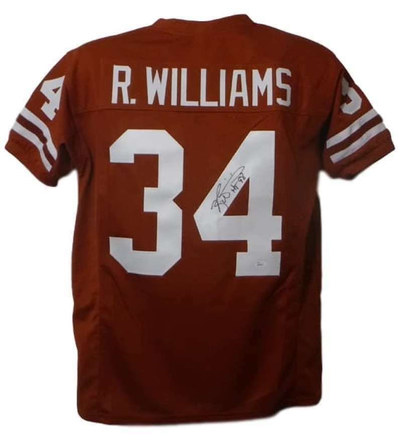 Ricky Williams Autographed Texas Longhorns Size XL Orange-Rust Jersey HT 98 JSA