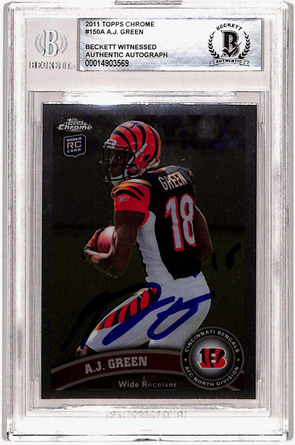 AJ Green Autographed 2011 Topps Chrome #150 Rookie Card Beckett Slab