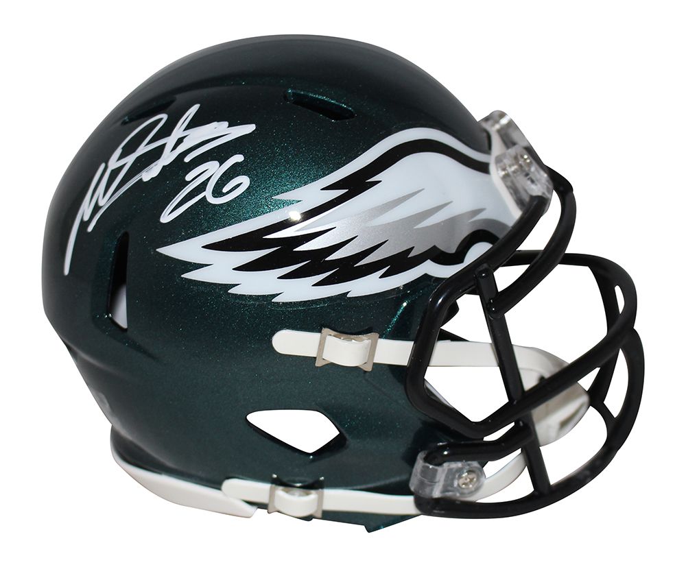 Miles Sanders Autographed Philadelphia Eagles Speed Mini Helmet JSA
