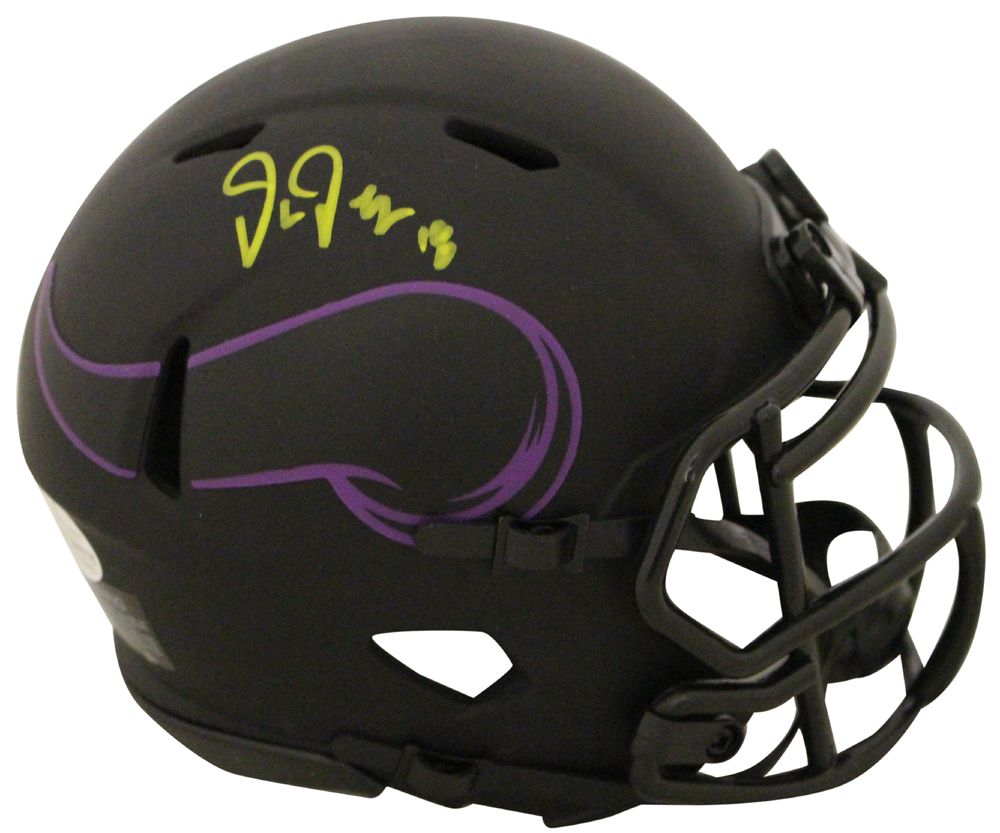 Justin Jefferson Autographed Minnesota Vikings Eclipse Mini Helmet BAS