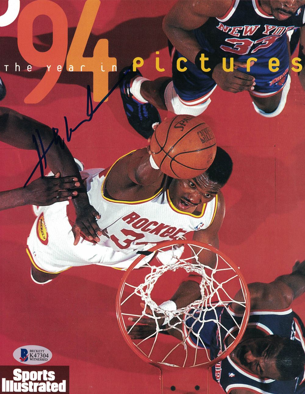 Hakeem Olajuwon Signed 94 Sports Illustrated the Year in Pictures BAS