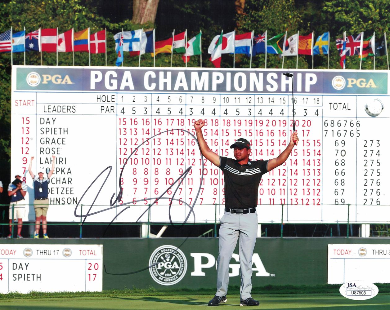 Jason Day Autographed/Signed PGA Championship Golf 8x10 Photo JSA