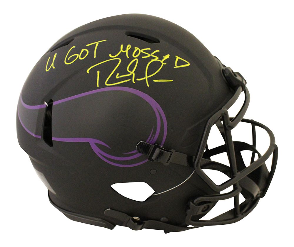 Randy Moss Signed Minnesota Vikings Authentic Eclipse Helmet Mossed BAS