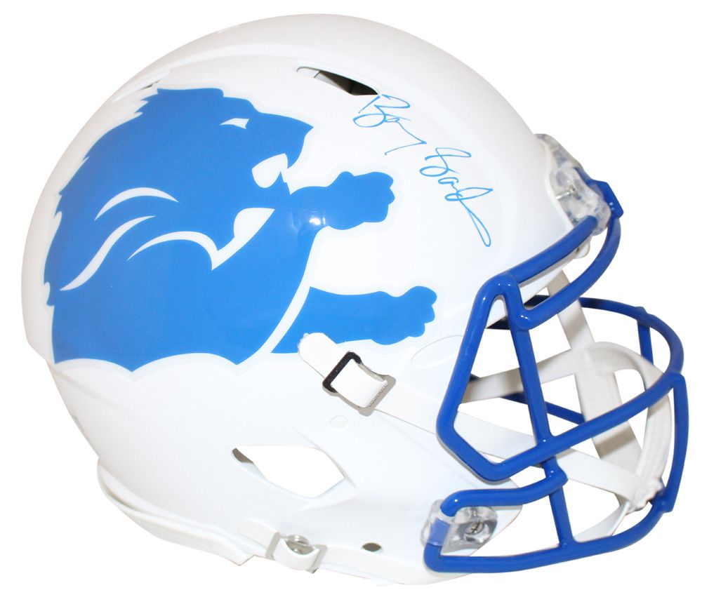 Barry Sanders Autographed Detroit Lions Authentic AMP Helmet BAS