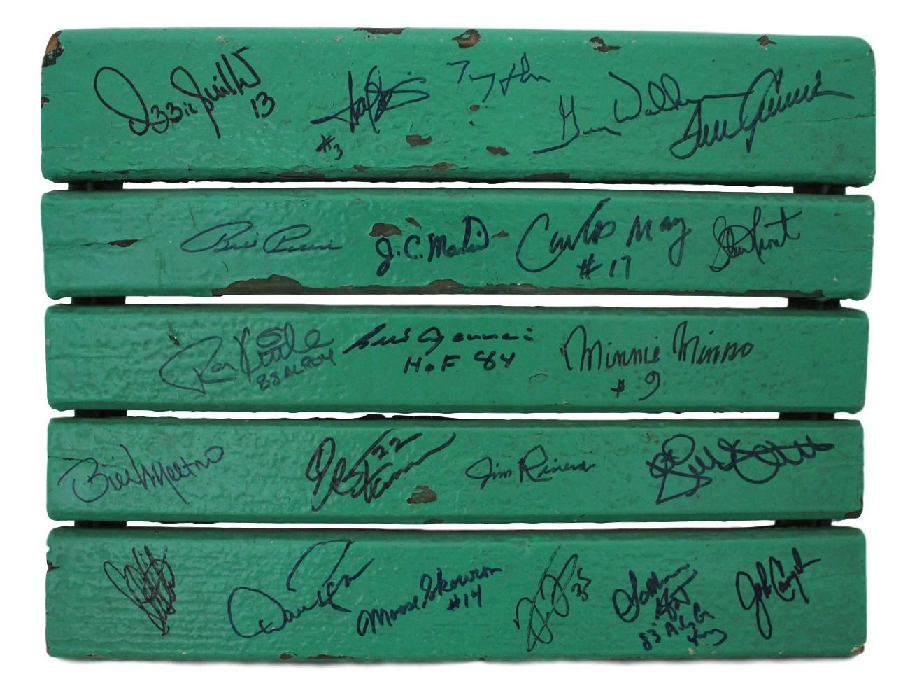 Chicago White Sox Signed Comiskey Park Seat Bottom 22 Sigs Minoso Skowron BAS