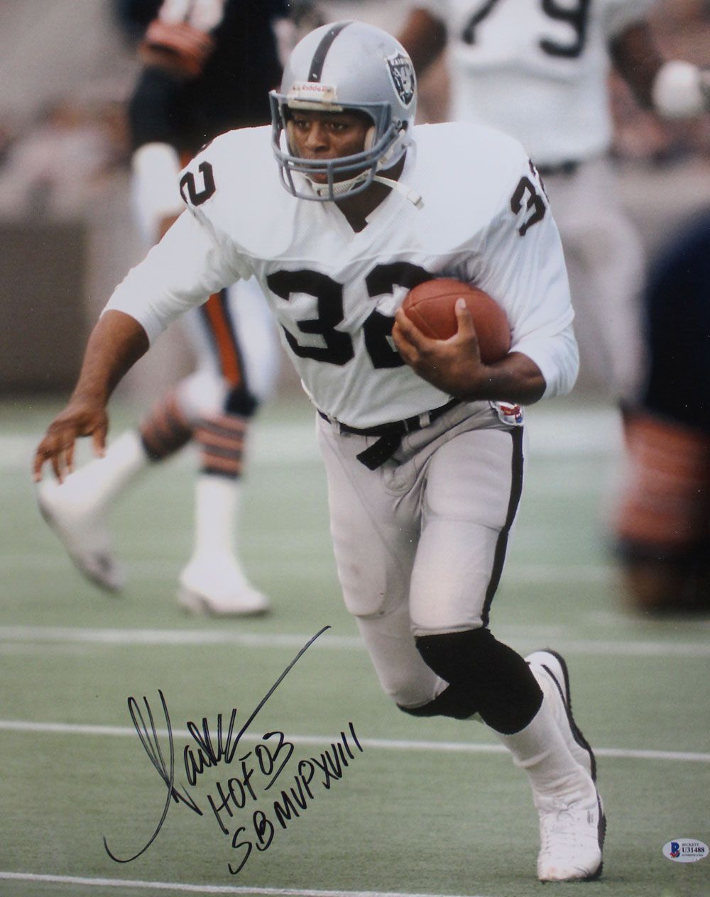 Marcus Allen Autographed Los Angeles Raiders 16x20 Photo 2 Insc BAS