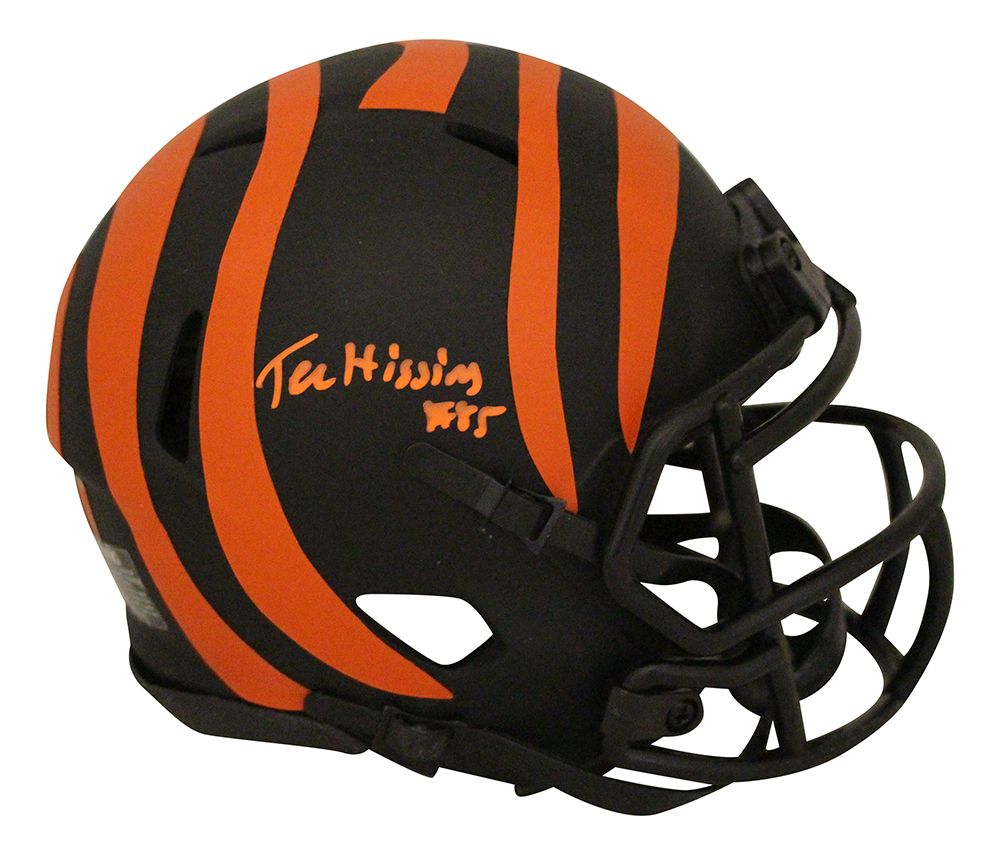 Tee Higgins Autographed/Signed Cincinnati Bengals Eclipse Mini Helmet BAS