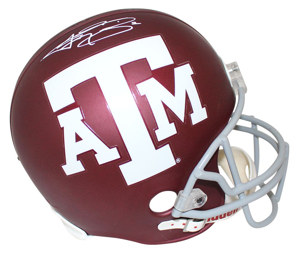 Johnny Manziel Autographed/Signed Texas A&amp;M Aggies Replica Helmet JSA