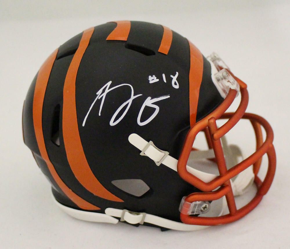 AJ Green Autographed Cincinnati Bengals Blaze Mini Helmet JSA