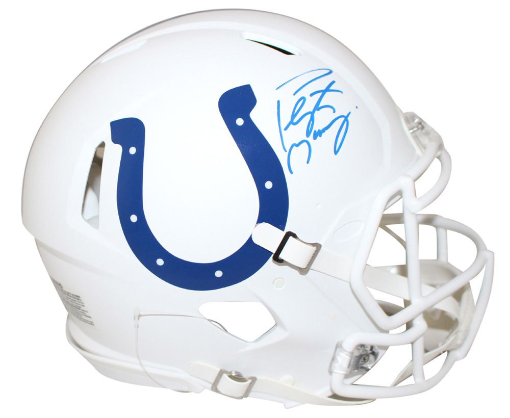 Peyton Manning Signed Indianapolis Colts Flat White Authentic Helmet FAN