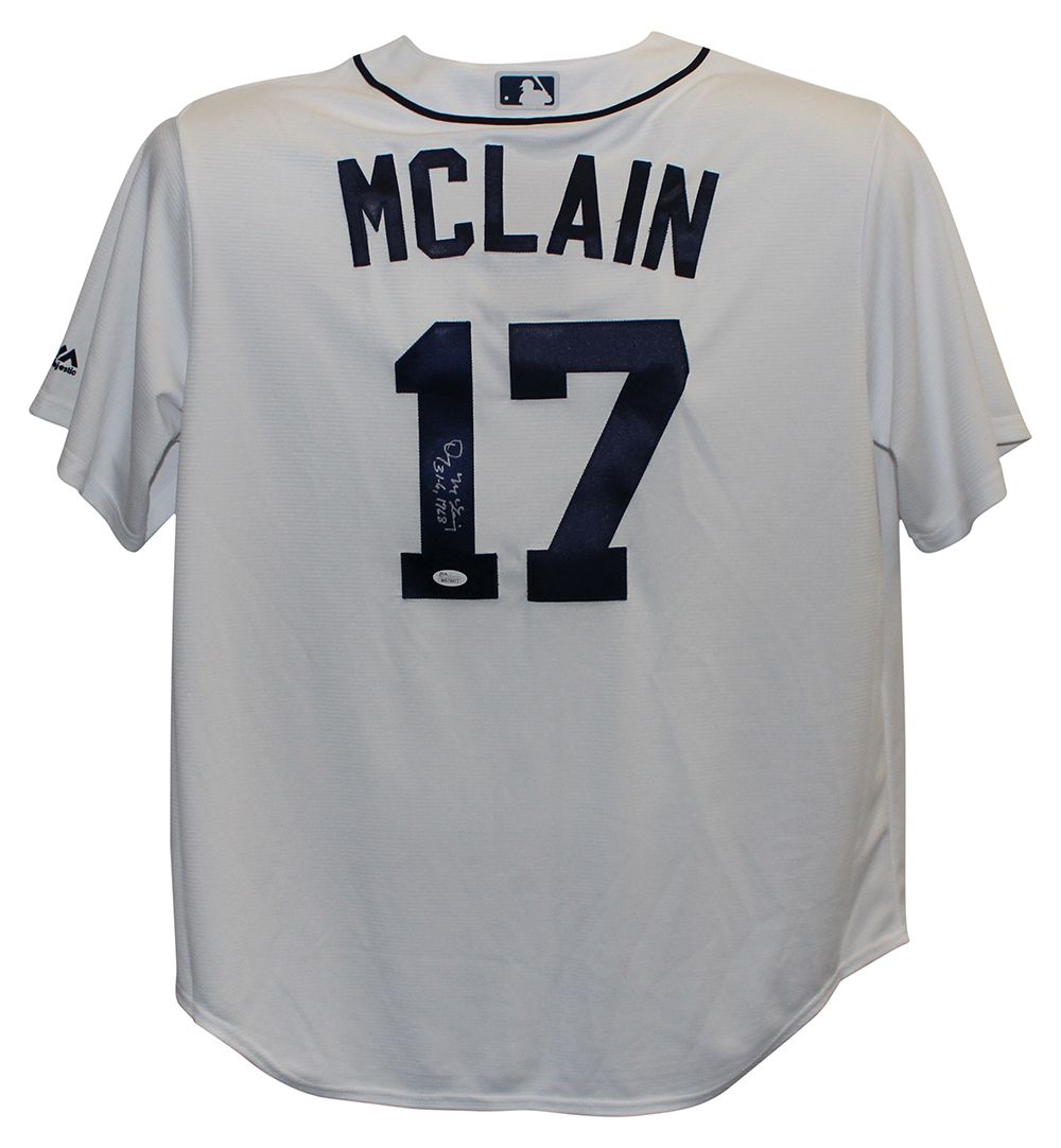 Denny McLain Autographed Detroit Tigers Majestic White XL Jersey 31-6 JSA
