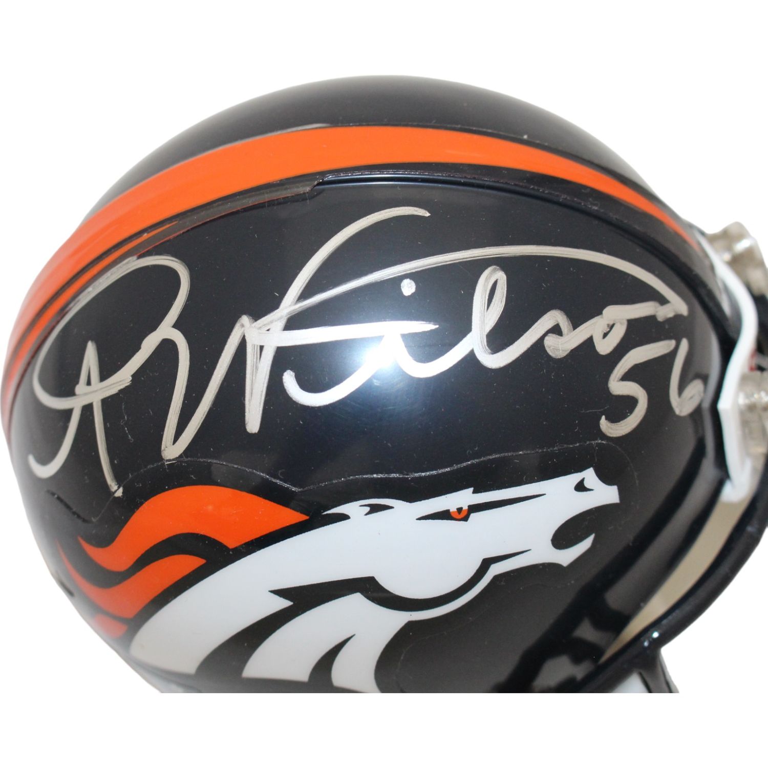 Al Wilson Autographed Denver Broncos VSR4 Mini Helmet Beckett 44164