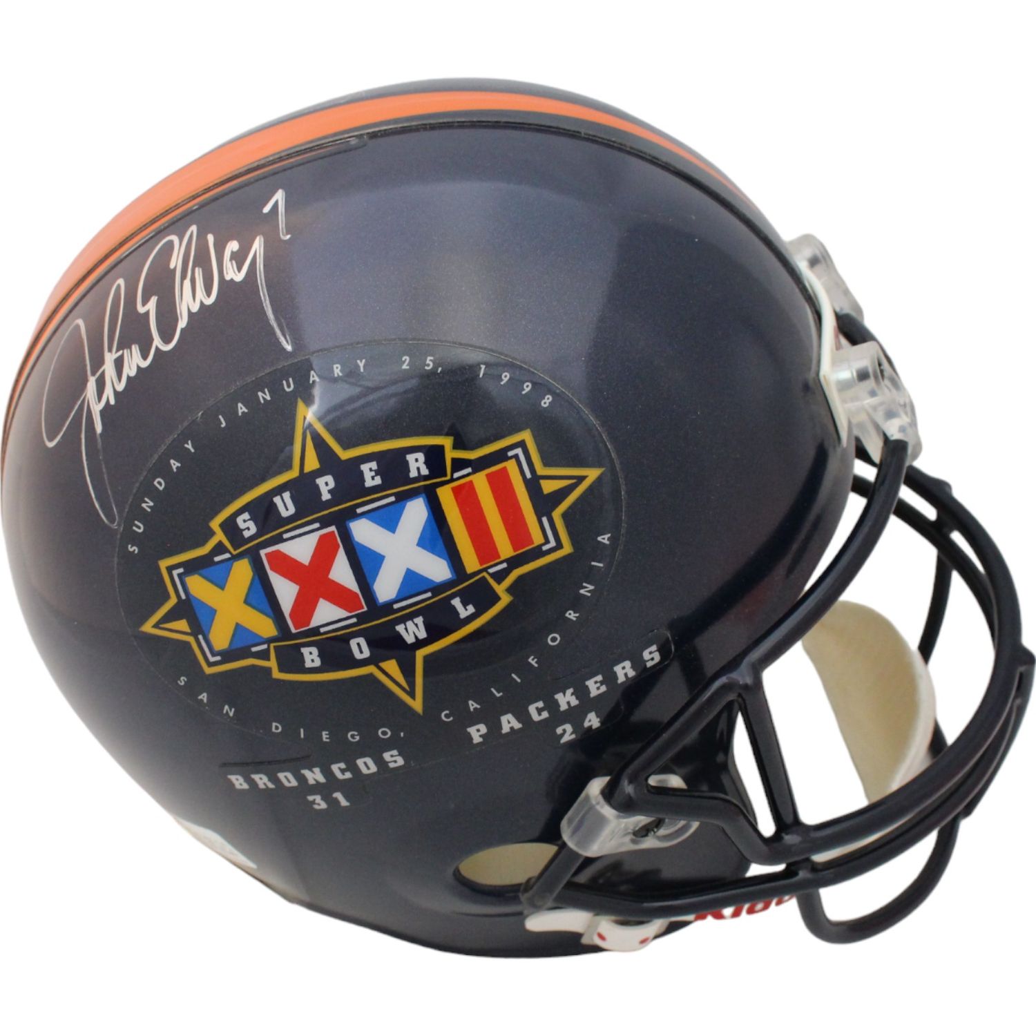 John Elway Signed Denver Broncos F/S SB XXXII VSR4 Helmet Beckett 44698