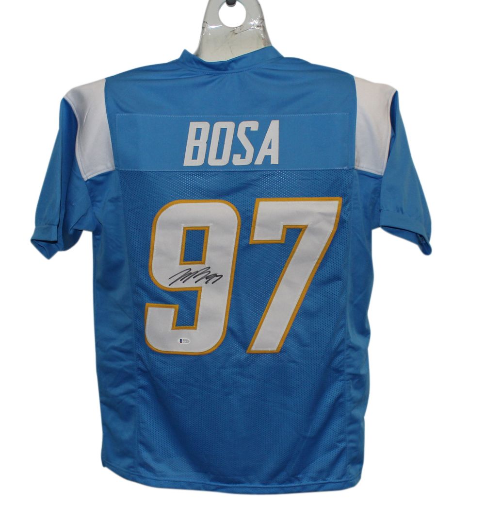 Joey Bosa Autographed/Signed Pro Style Blue XL Jersey BAS