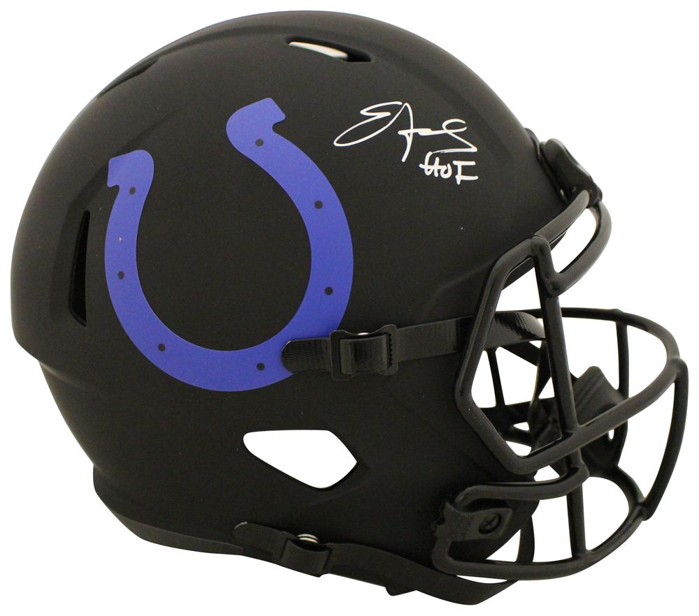 Edgerrin James Signed Indianaoplis Colts F/S Eclipse Helmet HOF JSA