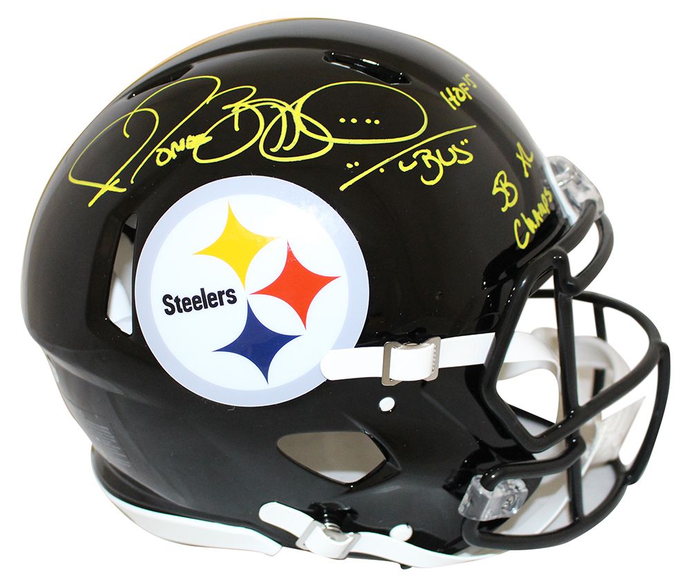Jerome Bettis Signed Pittsburgh Steelers Authentic Speed Helmet 3 Insc BAS