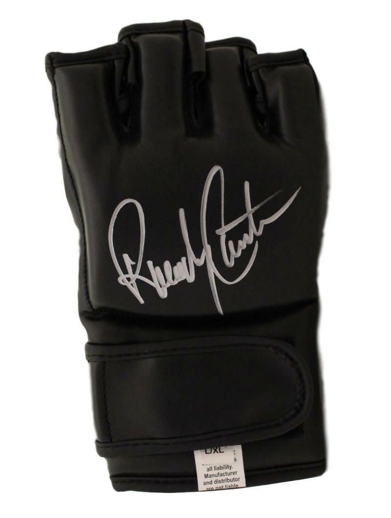 Randy Couture Autographed UFC Black Right Handed Glove BAS