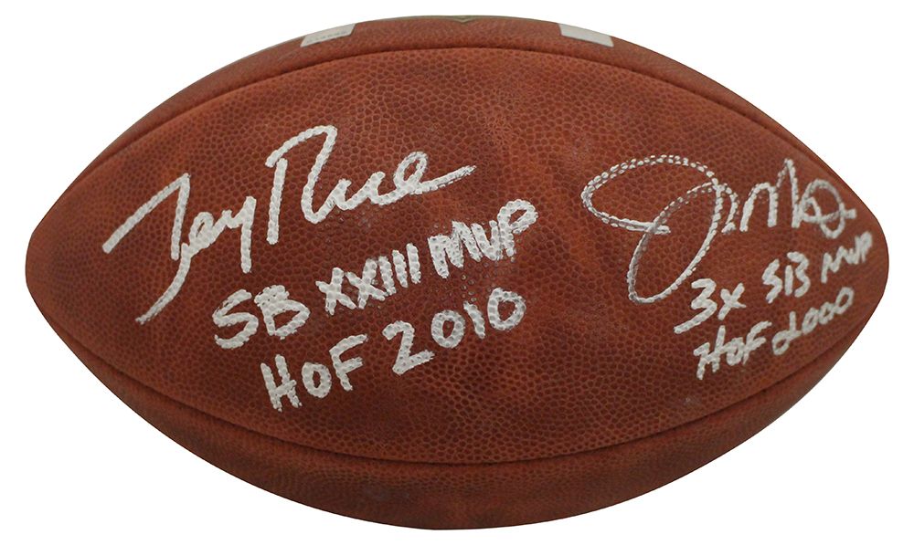 Joe Montana &amp; Jerry Rice Signed San Francisco 49ers Official Football BAS