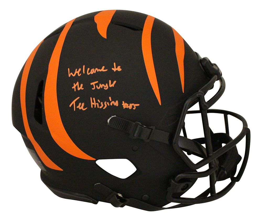 Tee Higgins Signed Cincinnati Bengals Authentic Eclipse Helmet Jungle BAS