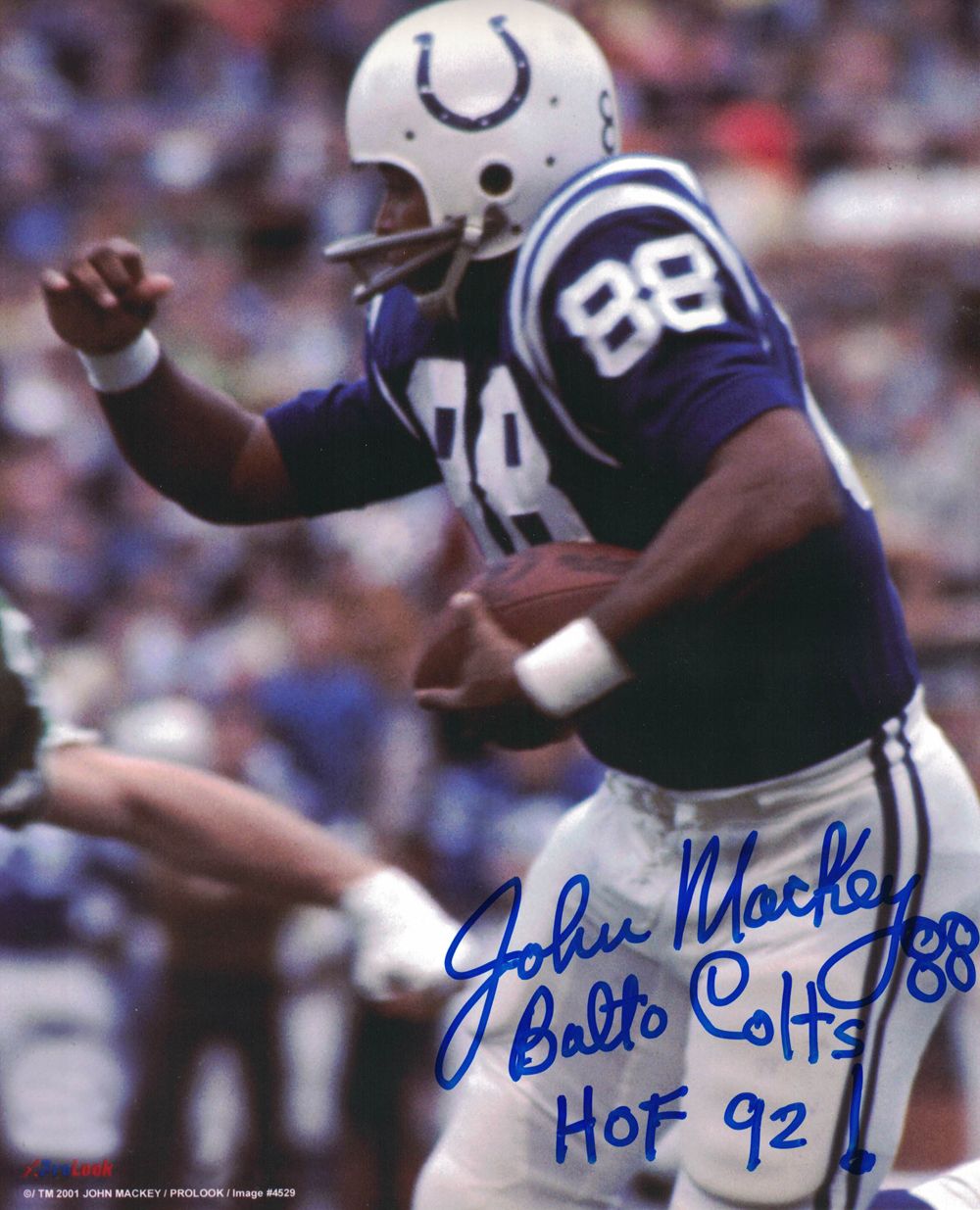 John Mackey Autographed/Signed Baltimore Colts 8x10 Photo 2 Insc